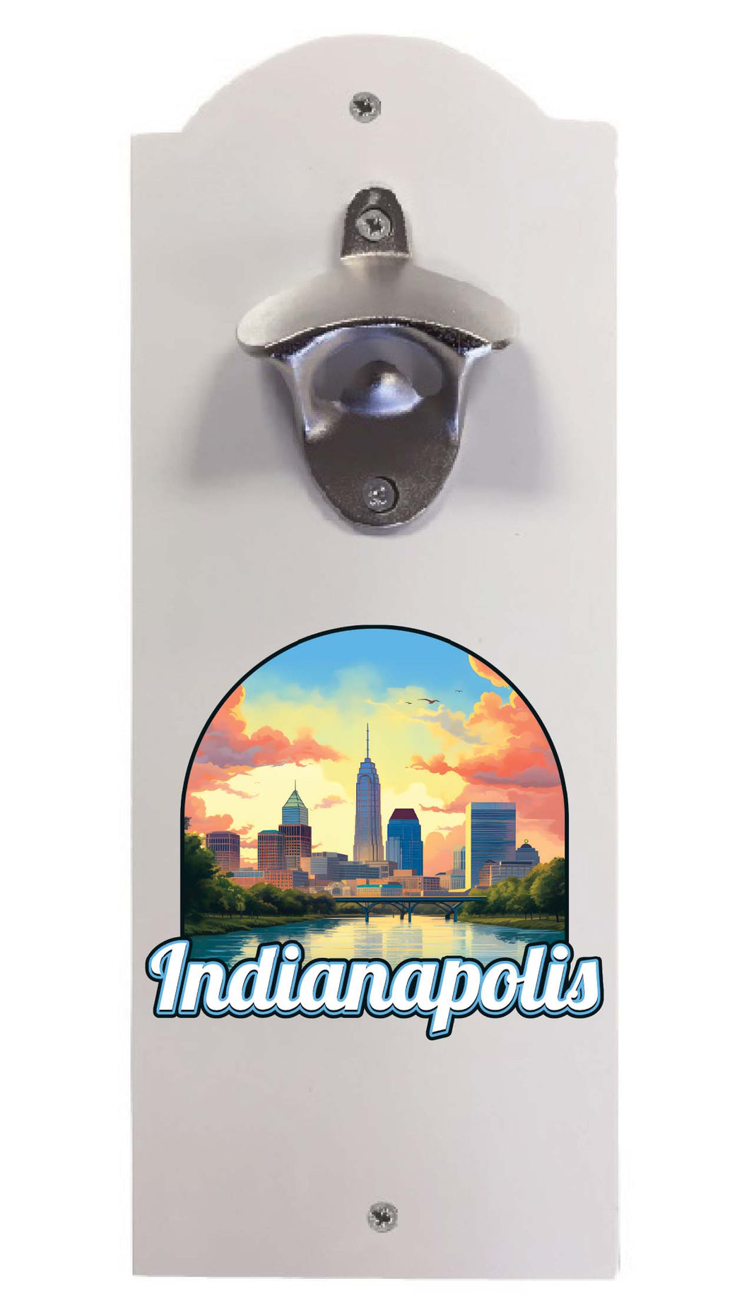 Indianapolis Indiana Design B Souvenir Wall mounted bottle opener White White