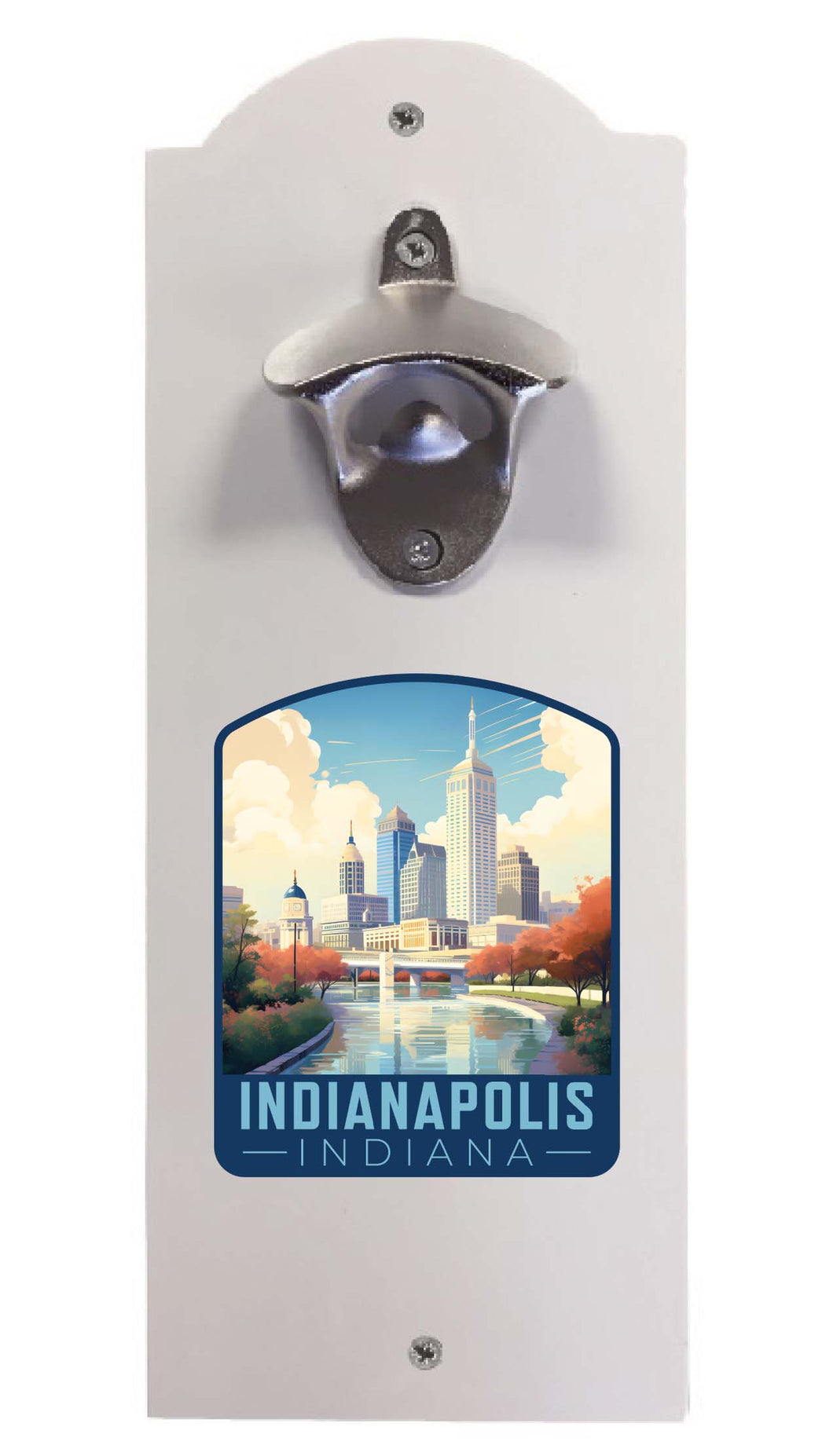 Indianapolis Indiana Design A Souvenir Wall mounted bottle opener White White