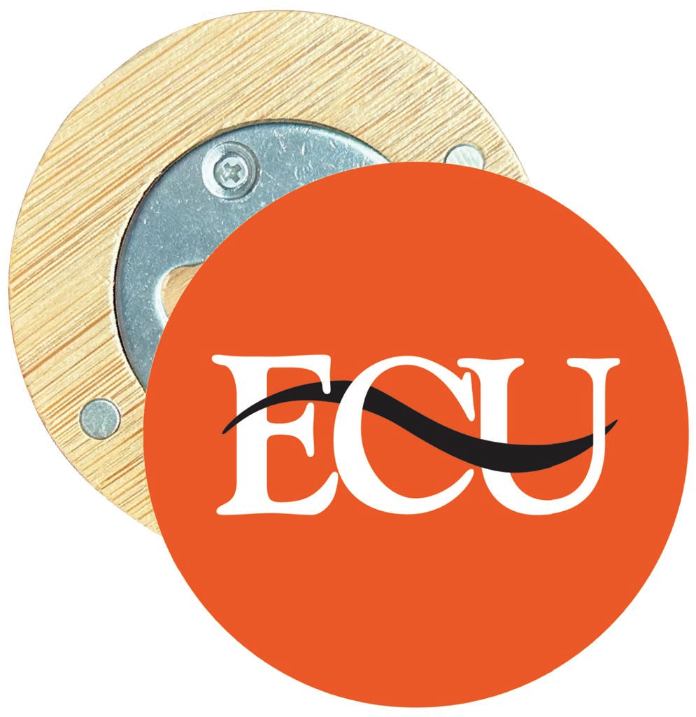 East Central University Tigers Round Wood Magnetic Bottle Opener 2.5