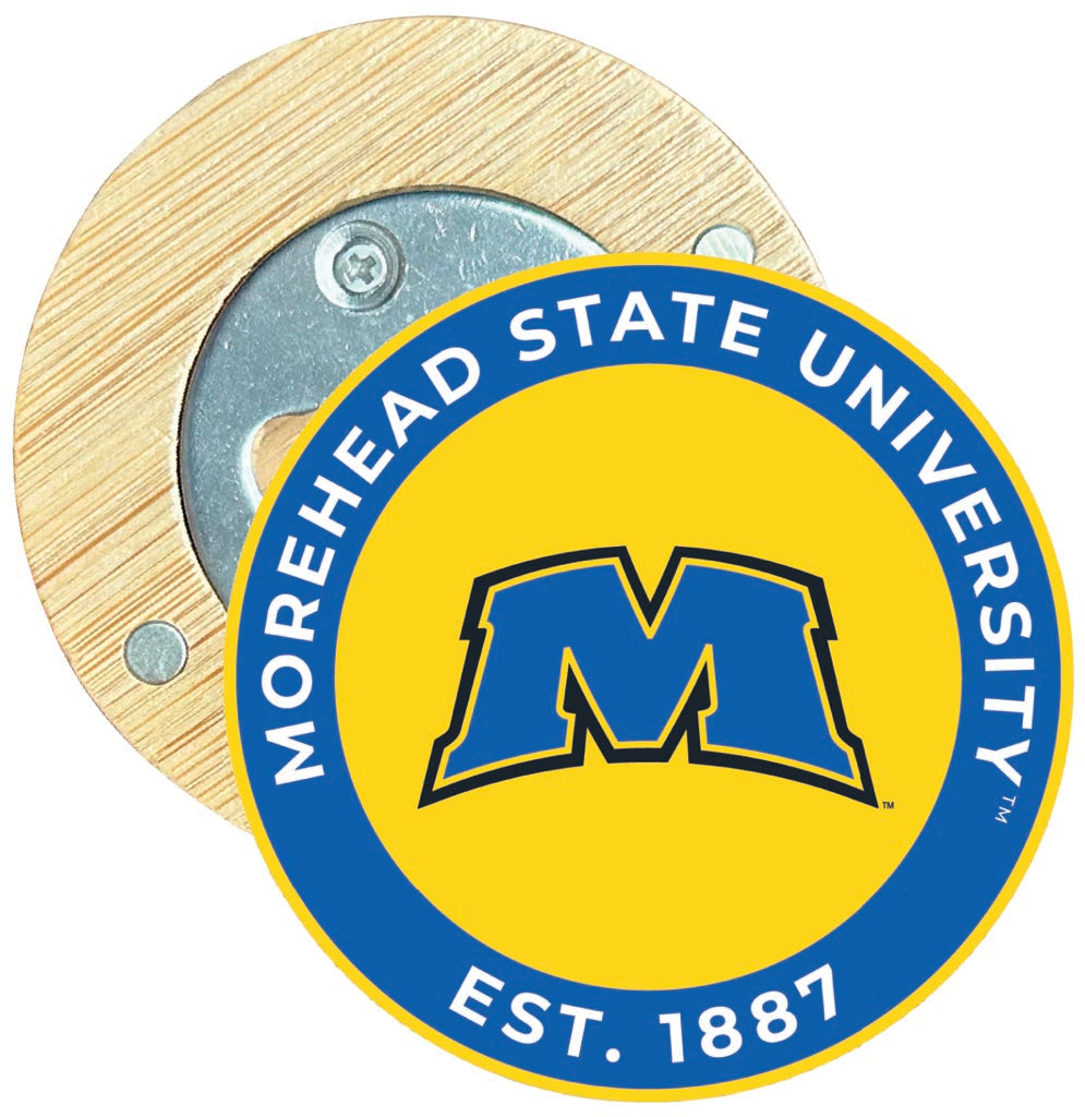 Morehead State University Round Wood Magnetic Bottle Opener 2.5