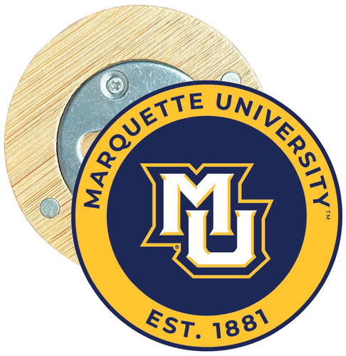 Marquette Golden Eagles Round Wood Magnetic Bottle Opener 2.5