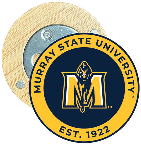 Murray State University Round Wood Magnetic Bottle Opener 2.5