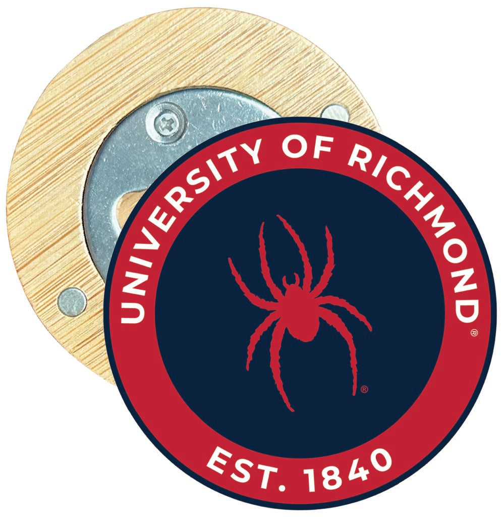 Richmond Spiders Round Wood Magnetic Bottle Opener 2.5