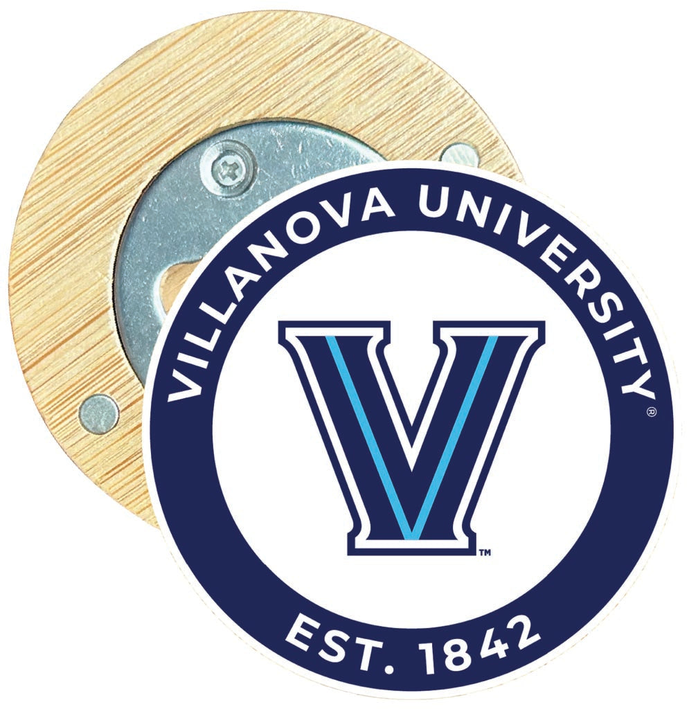 Villanova Wildcats Round Wood Magnetic Bottle Opener 2.5