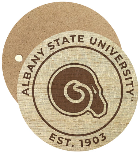 Albany State University Engraved Round Wooden 2.5