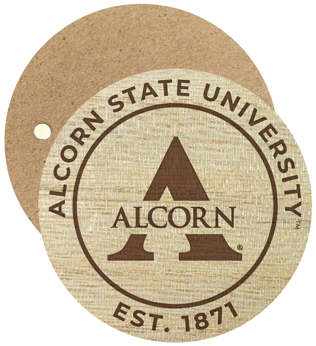 Alcorn State Braves Engraved Round Wooden 2.5