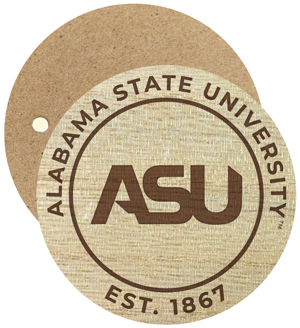 Alabama State University Engraved Round Wooden 2.5