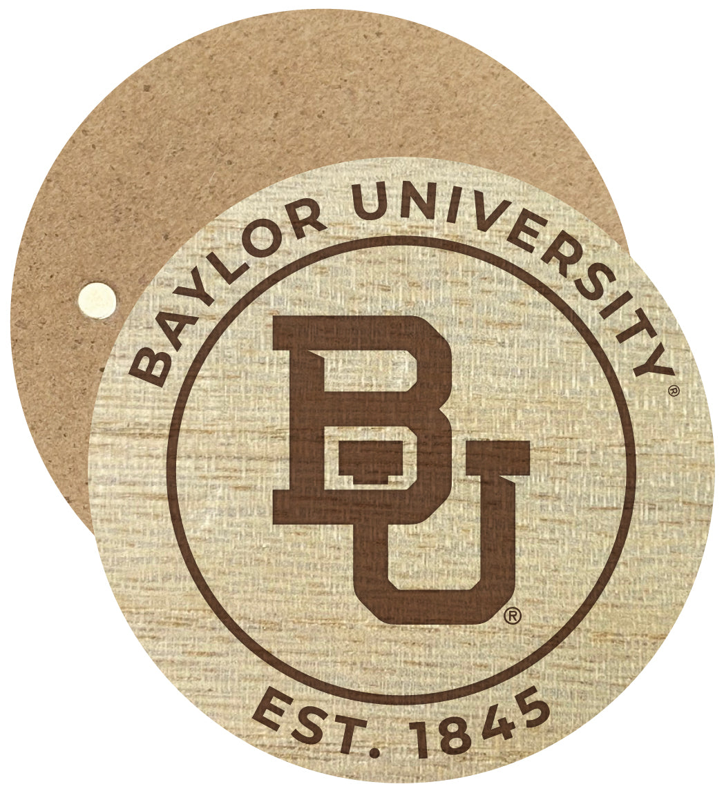 Baylor Bears Engraved Round Wooden 2.5