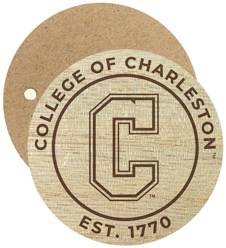 College of Charleston Engraved Round Wooden 2.5