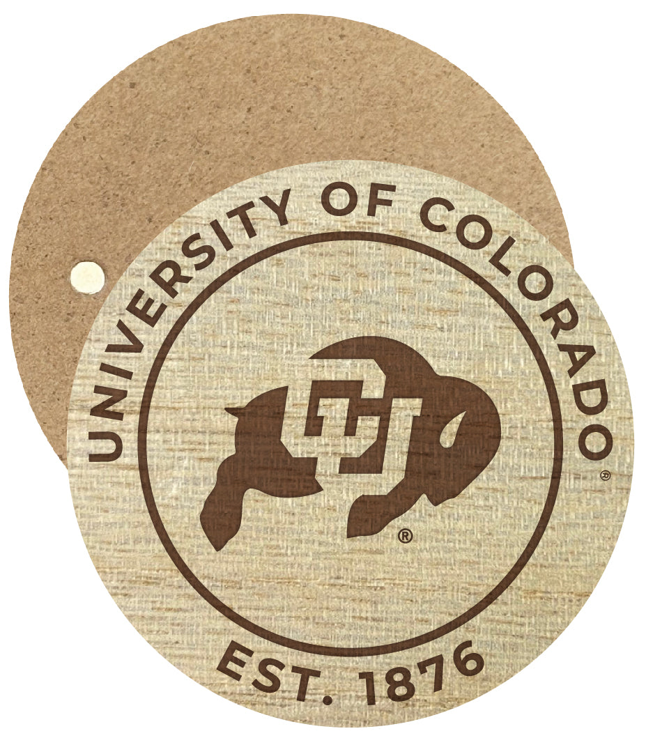 Colorado Buffaloes Engraved Round Wooden 2.5