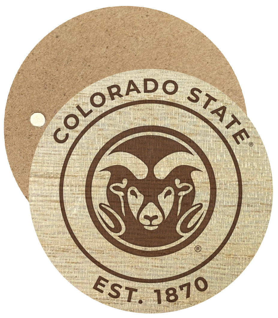 Colorado State Rams Engraved Round Wooden 2.5