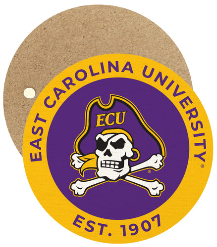 East Carolina Pirates Round Wooden 2.5