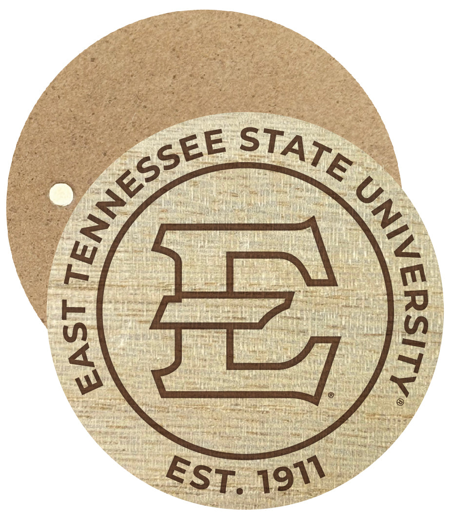 East Tennessee State University Engraved Round Wooden 2.5