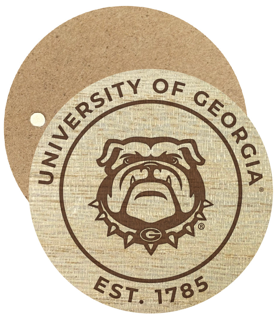 Georgia Bulldogs Engraved Round Wooden 2.5