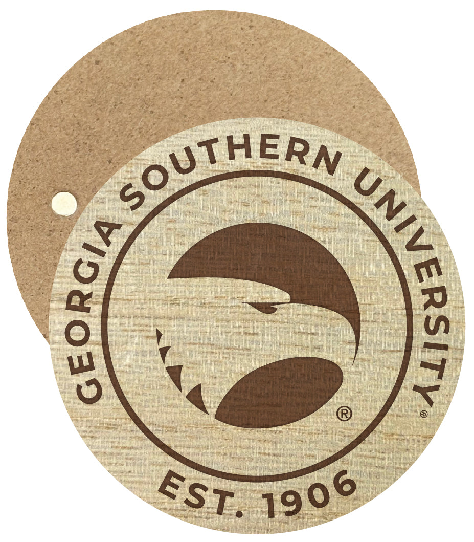 Georgia Southern Eagles Engraved Round Wooden 2.5