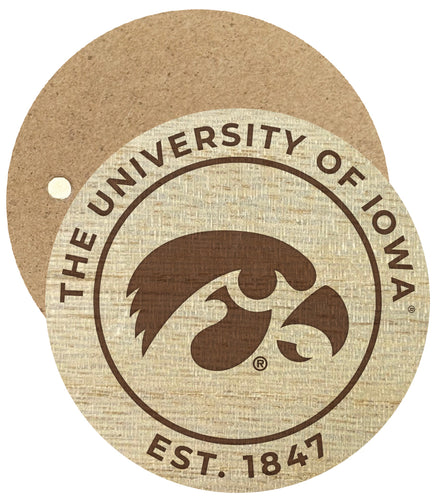 Iowa Hawkeyes Engraved Round Wooden 2.5