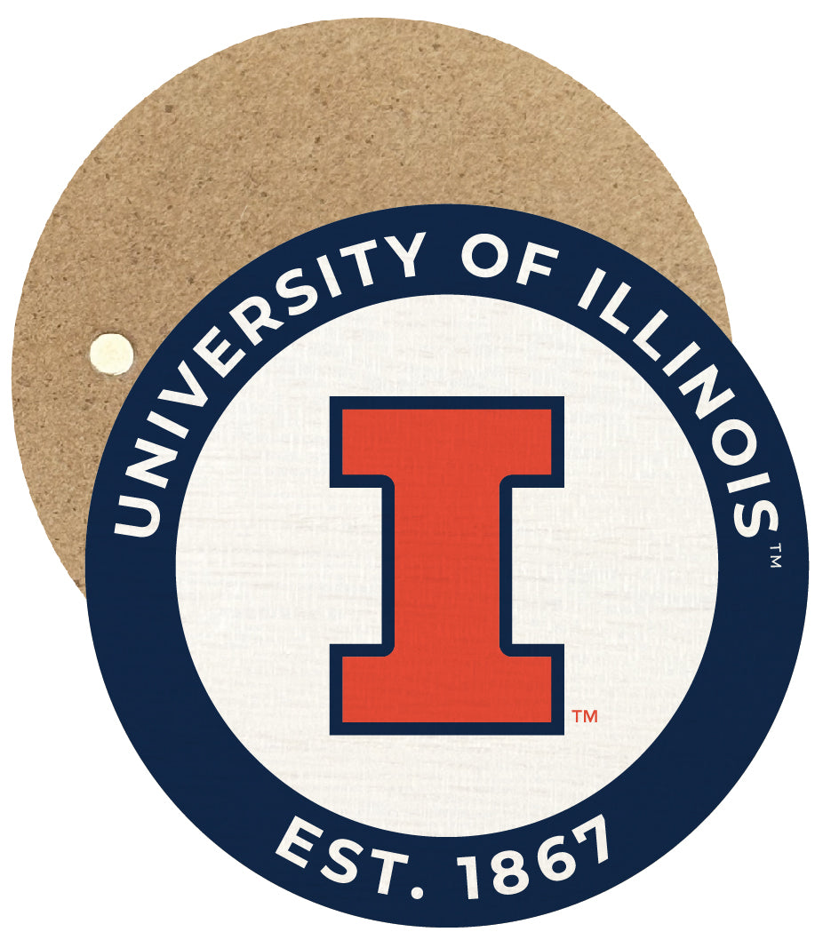 Illinois Fighting Illini Round Wooden 2.5