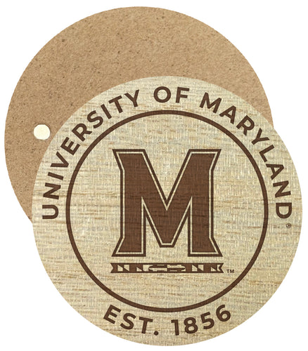 Maryland Terrapins Engraved Round Wooden 2.5