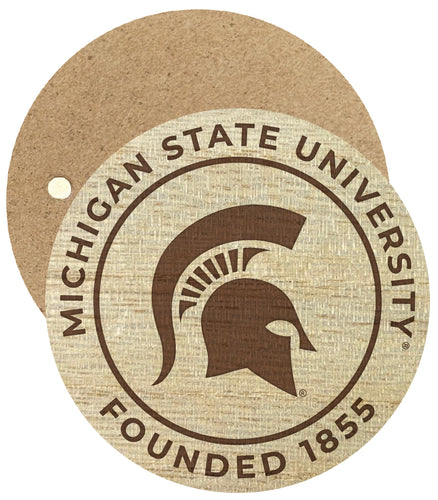 Michigan State Spartans Engraved Round Wooden 2.5