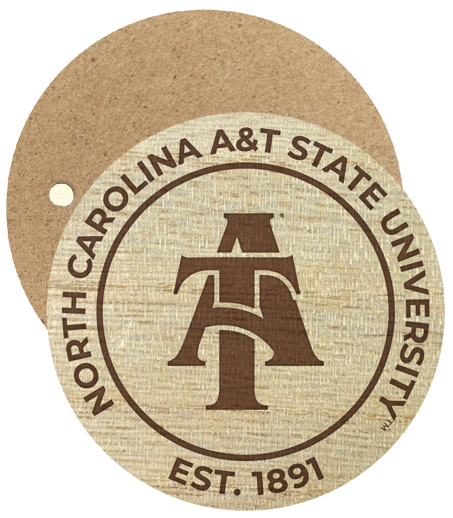 North Carolina A&T State Aggies Engraved Round Wooden 2.5