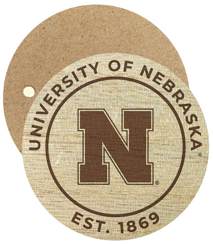 Nebraska Cornhuskers Engraved Round Wooden 2.5