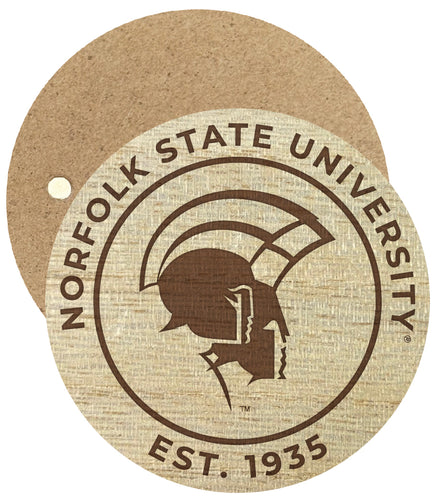 Norfolk State University Engraved Round Wooden 2.5