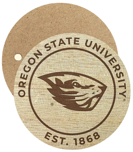 Oregon State Beavers Engraved Round Wooden 2.5