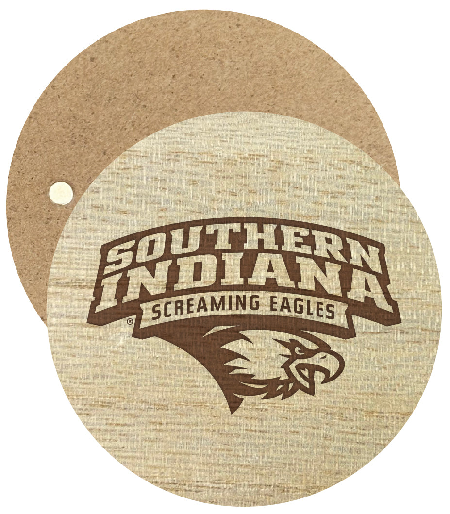 University of Southern Indiana Engraved Round Wooden 2.5