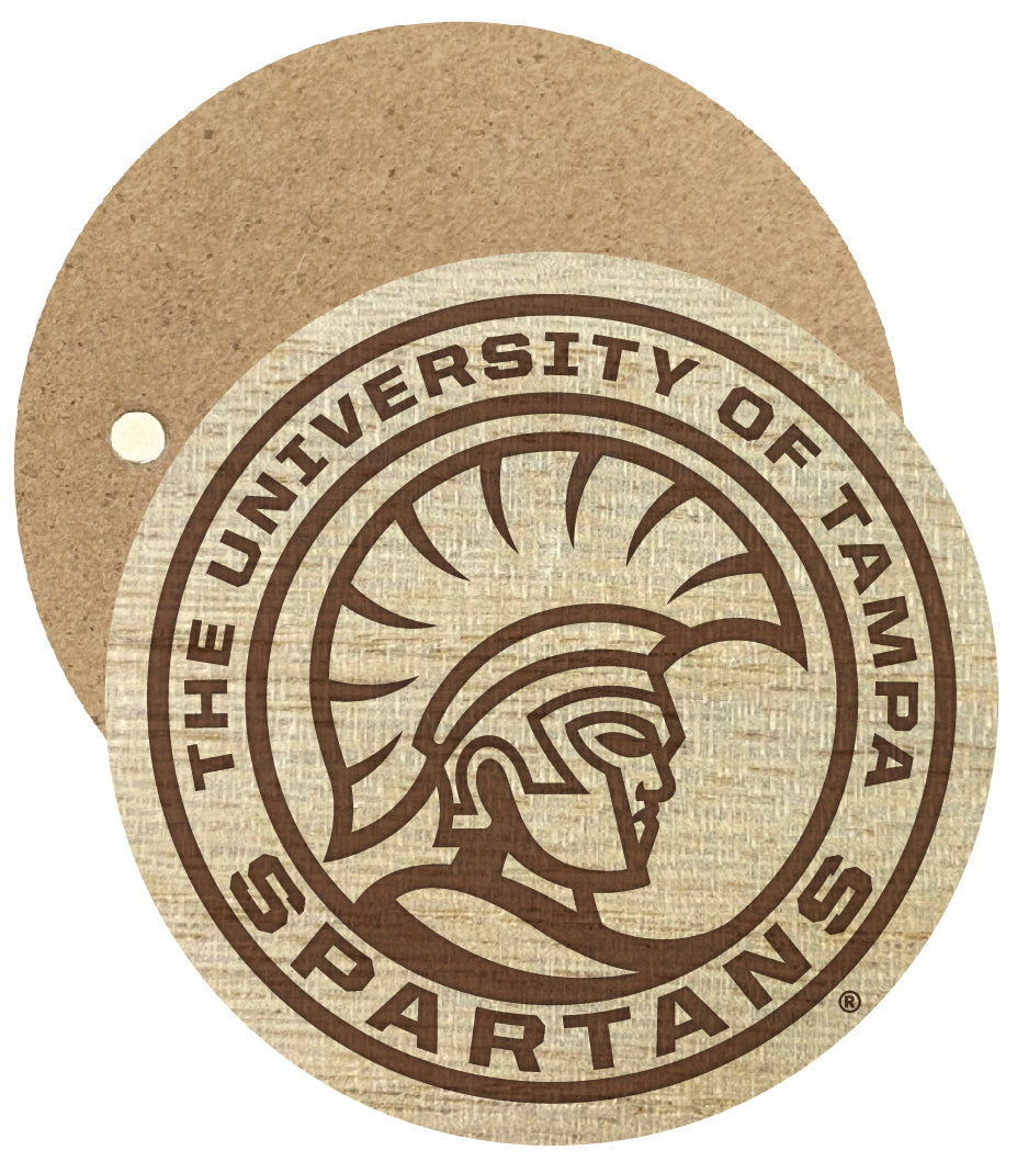 University of Tampa Spartans Engraved Round Wooden 2.5