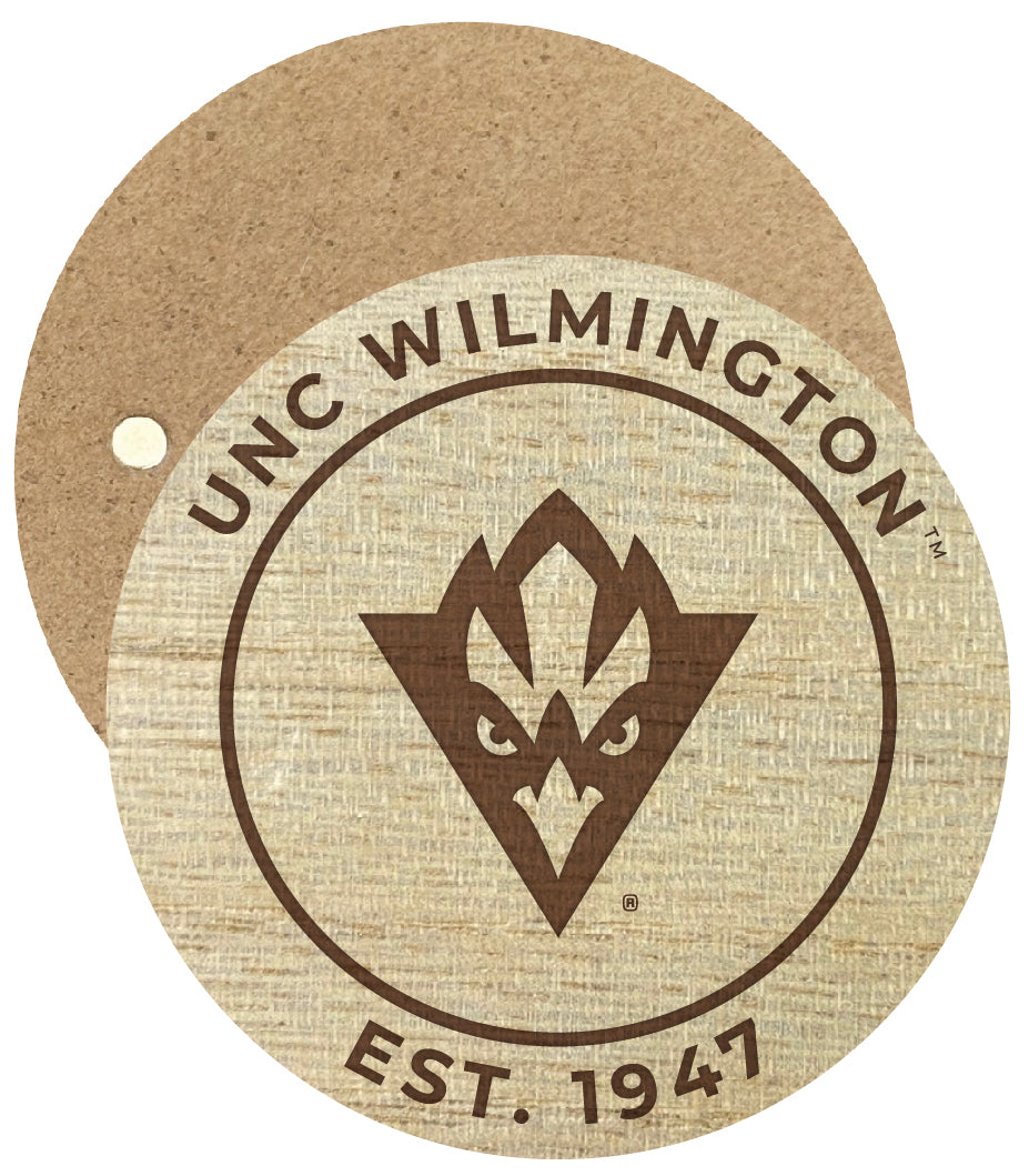 North Carolina Wilmington Seahawks Engraved Round Wooden 2.5