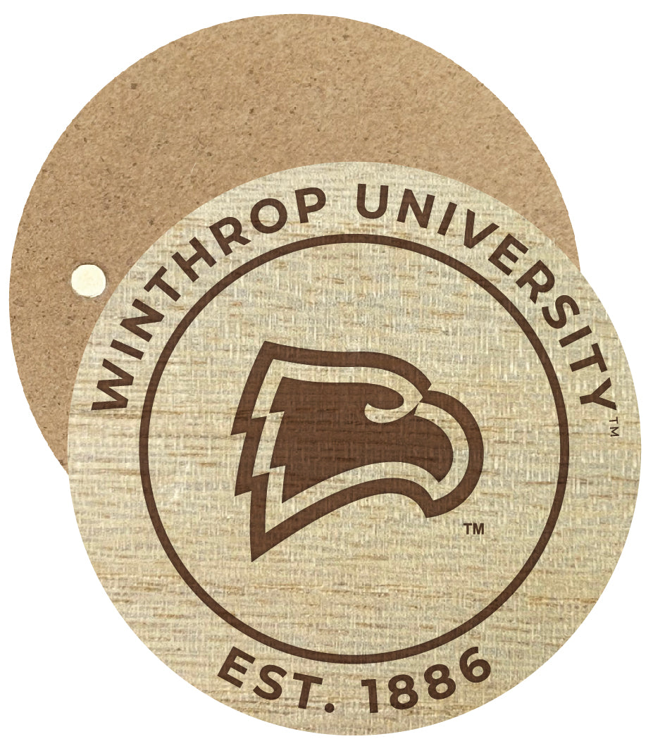 Winthrop University Engraved Round Wooden 2.5