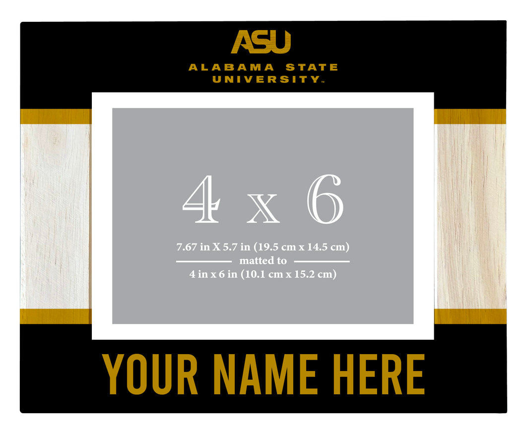 Alabama State University Customizable Wooden Photo Frame Matted 4