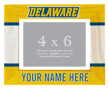 Load image into Gallery viewer, Delaware Blue Hens Customizable Wooden Photo Frame Matted 4&quot;x 6&quot; Officially Licensed Collegiate Product Printed
