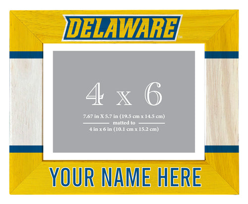 Delaware Blue Hens Customizable Wooden Photo Frame Matted 4