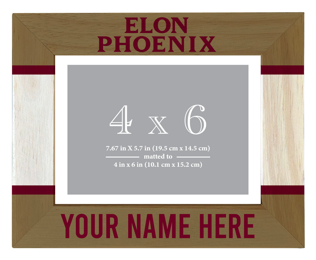 Elon University Customizable Wooden Photo Frame Matted 4