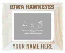 Load image into Gallery viewer, Iowa Hawkeyes Customizable Wooden Photo Frame Matted 4&quot;x 6&quot; Officially Licensed Collegiate Product
