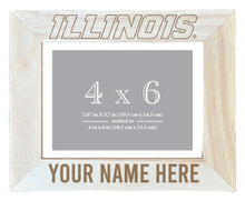 Load image into Gallery viewer, Illinois Fighting Illini Customizable Wooden Photo Frame Matted 4&quot;x 6&quot; Officially Licensed Collegiate Product
