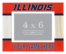 Load image into Gallery viewer, Illinois Fighting Illini Customizable Wooden Photo Frame Matted 4&quot;x 6&quot; Officially Licensed Collegiate Product Printed
