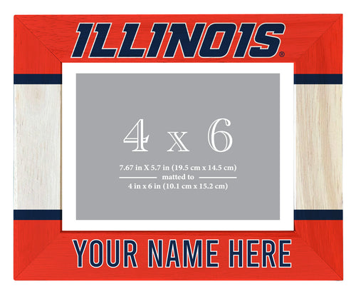 Illinois Fighting Illini Customizable Wooden Photo Frame Matted 4