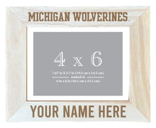 Load image into Gallery viewer, Michigan Wolverines Customizable Wooden Photo Frame Matted 4&quot;x 6&quot; Officially Licensed Collegiate Product Engraved
