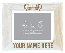 Load image into Gallery viewer, Marquette Golden Eagles Customizable Wooden Photo Frame Matted 4&quot;x 6&quot; Officially Licensed Collegiate Product Engraved
