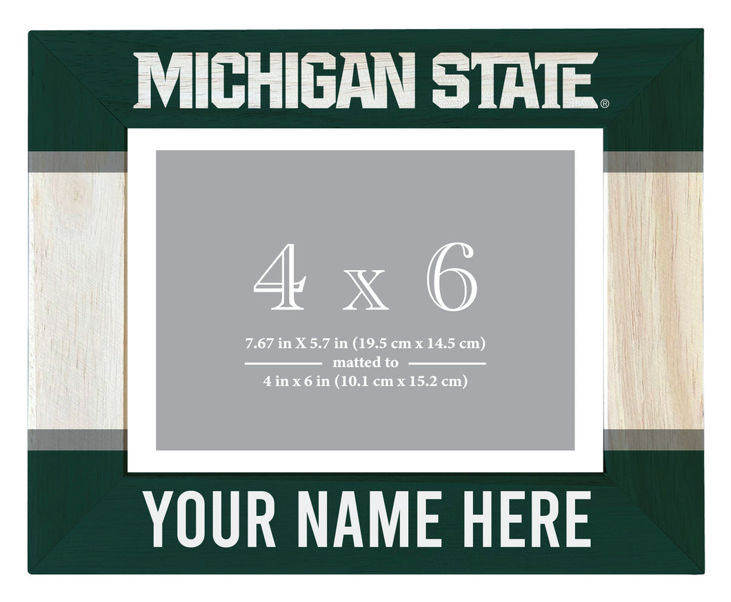 Michigan State Spartans Customizable Wooden Photo Frame Matted 4