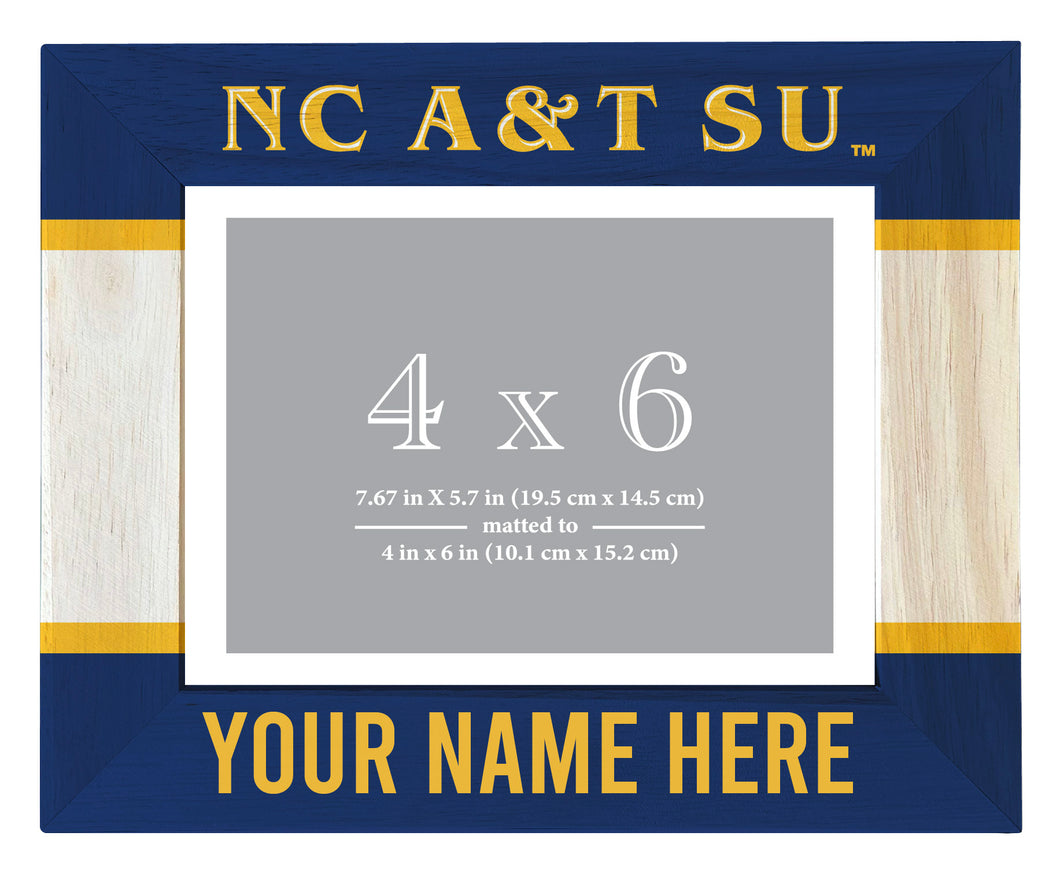 North Carolina A&T State Aggies Customizable Wooden Photo Frame Matted 4