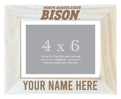 North Dakota State Bison Customizable Wooden Photo Frame Matted 4