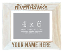 Load image into Gallery viewer, Northeastern State University Riverhawks Customizable Wooden Photo Frame Matted 4&quot;x 6&quot; Officially Licensed Collegiate Product Engraved
