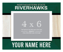 Load image into Gallery viewer, Northeastern State University Riverhawks Customizable Wooden Photo Frame Matted 4&quot;x 6&quot; Officially Licensed Collegiate Product
