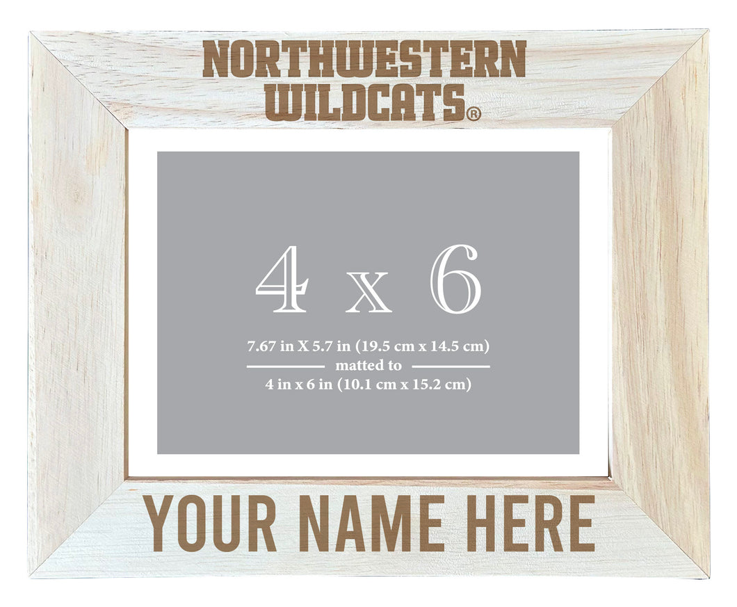 Northwestern University Wildcats Customizable Wooden Photo Frame Matted 4