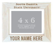 Load image into Gallery viewer, South Dakota State Jackrabbits Customizable Wooden Photo Frame Matted 4&quot;x 6&quot; Officially Licensed Collegiate Product Engraved
