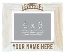 Load image into Gallery viewer, University of Southern Indiana Customizable Wooden Photo Frame Matted 4&quot;x 6&quot; Officially Licensed Collegiate Product Engraved
