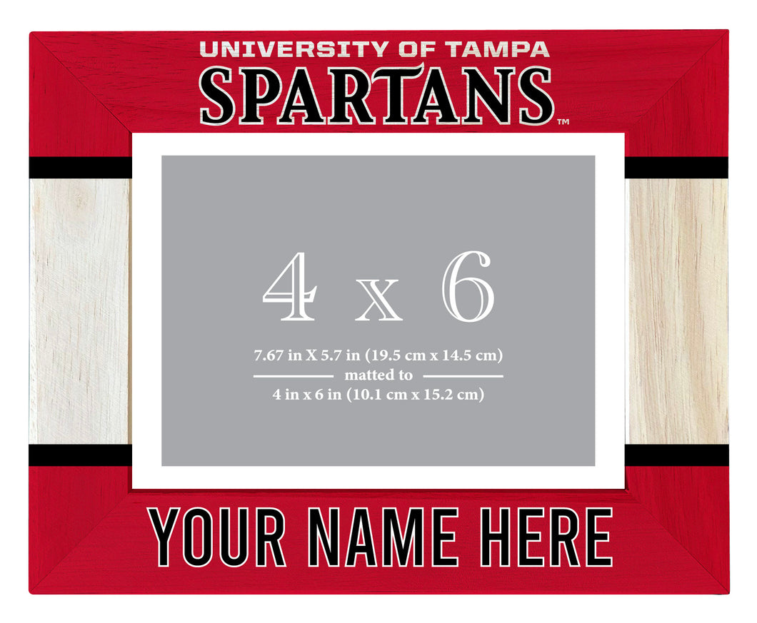 University of Tampa Spartans Customizable Wooden Photo Frame Matted 4